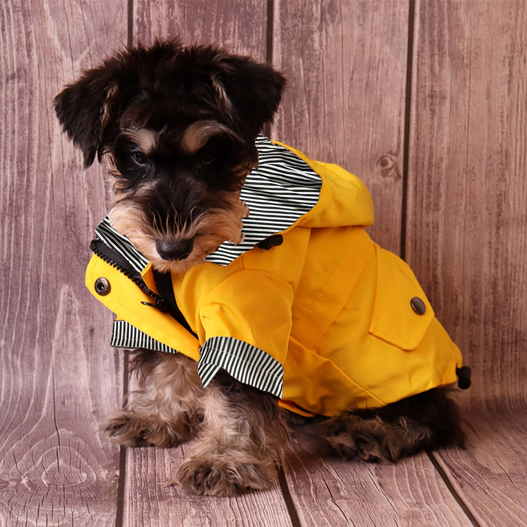 Keep Your Pet Puppy Warm & Dry With This Stylish Striped Rain Jacket! Christmas Gift