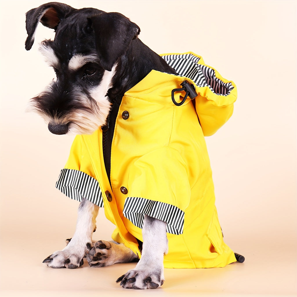 Keep Your Pet Puppy Warm & Dry With This Stylish Striped Rain Jacket! Christmas Gift
