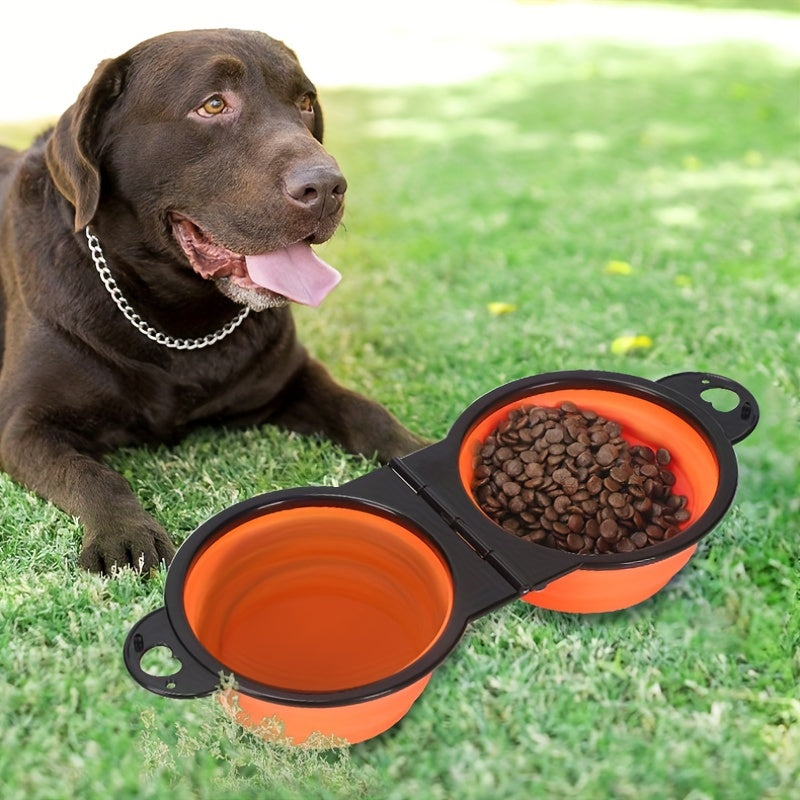 Ciotole Doppie Pieghevoli per Animali Domestici - Ciotola da Viaggio Portatile per Cani Petforpets