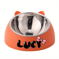Personalized Cute Cat and Dog Bowl, custom High quality stainless steel pet bowl, Tilt pet bowl for neck protection, Nice gift for pets Petforpets