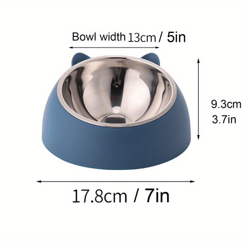 Personalized Cute Cat and Dog Bowl, custom High quality stainless steel pet bowl, Tilt pet bowl for neck protection, Nice gift for pets Petforpets