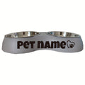 Custom Engraved Double Pet Bowls for Dogs - Non-Slip, Anti-Tip Plastic & Stainless Steel Food and Water Bowl Set with Personalized Name Petforpets