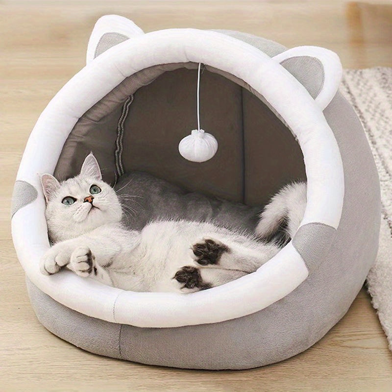 Cuccia Grotta per Gatti a Forma di Cartone Animato - Calda e Accogliente