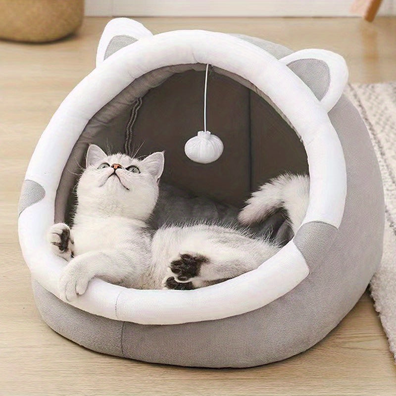Cuccia Grotta per Gatti a Forma di Cartone Animato - Calda e Accogliente