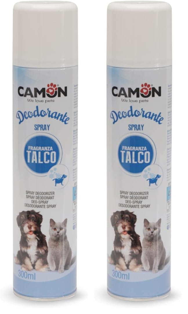 CAMON | Deodorante Spray al Talco per Cani e Gatti, 300ml, Elimina Cattivi Odori, Facile Applicazione