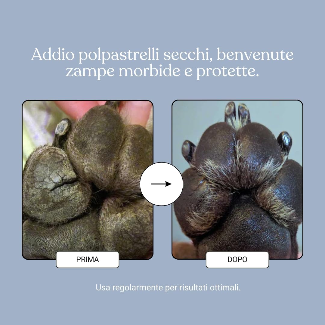 Crema Polpastrelli Cane Nutriente e Protettiva, Crema Zampe Cani Naturale Senza Parabeni e Siliconi, Balsamo Zampe Cane Naturale Protettiva Antinfiammatoria con Karitè e Calendula