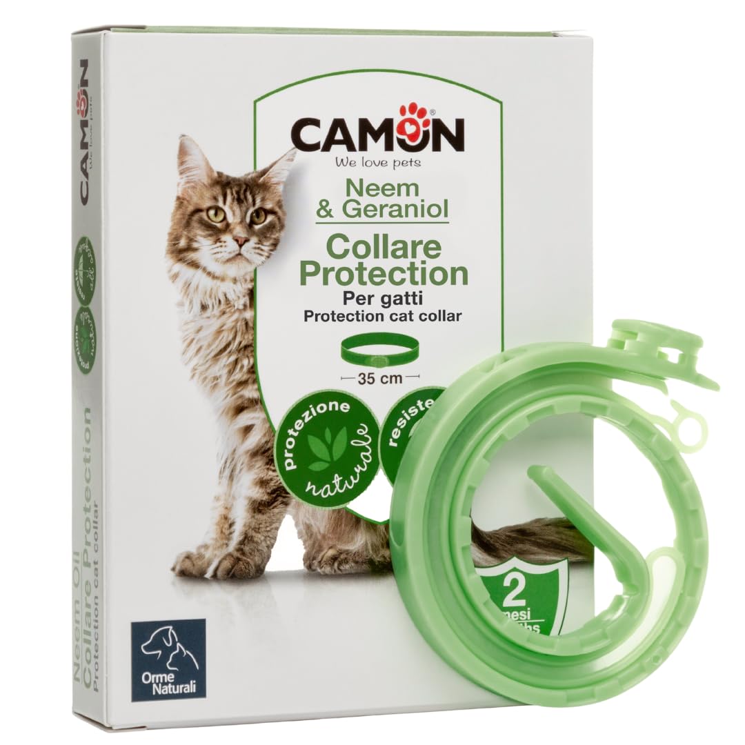 CAMON | Collare Barriera per Cane Olio di Neem, Rilascia Un Gradevole Odore, Resistente all'Acqua, Protezione per Circa 2 Mesi, 60cm