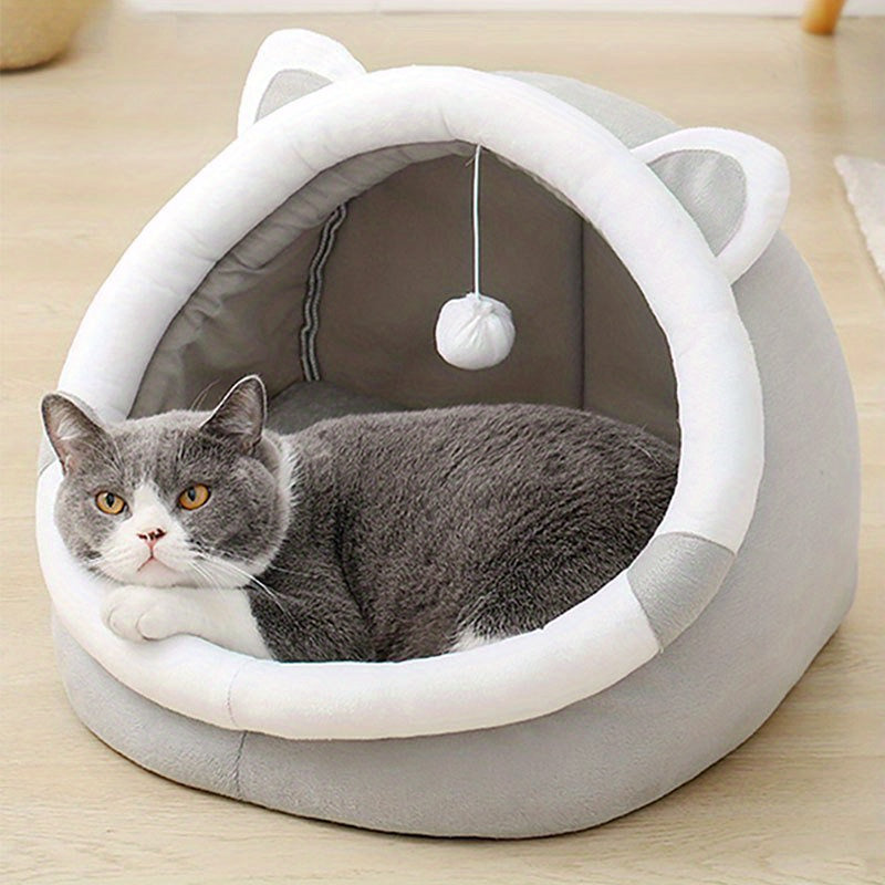 Cuccia Grotta per Gatti a Forma di Cartone Animato - Calda e Accogliente