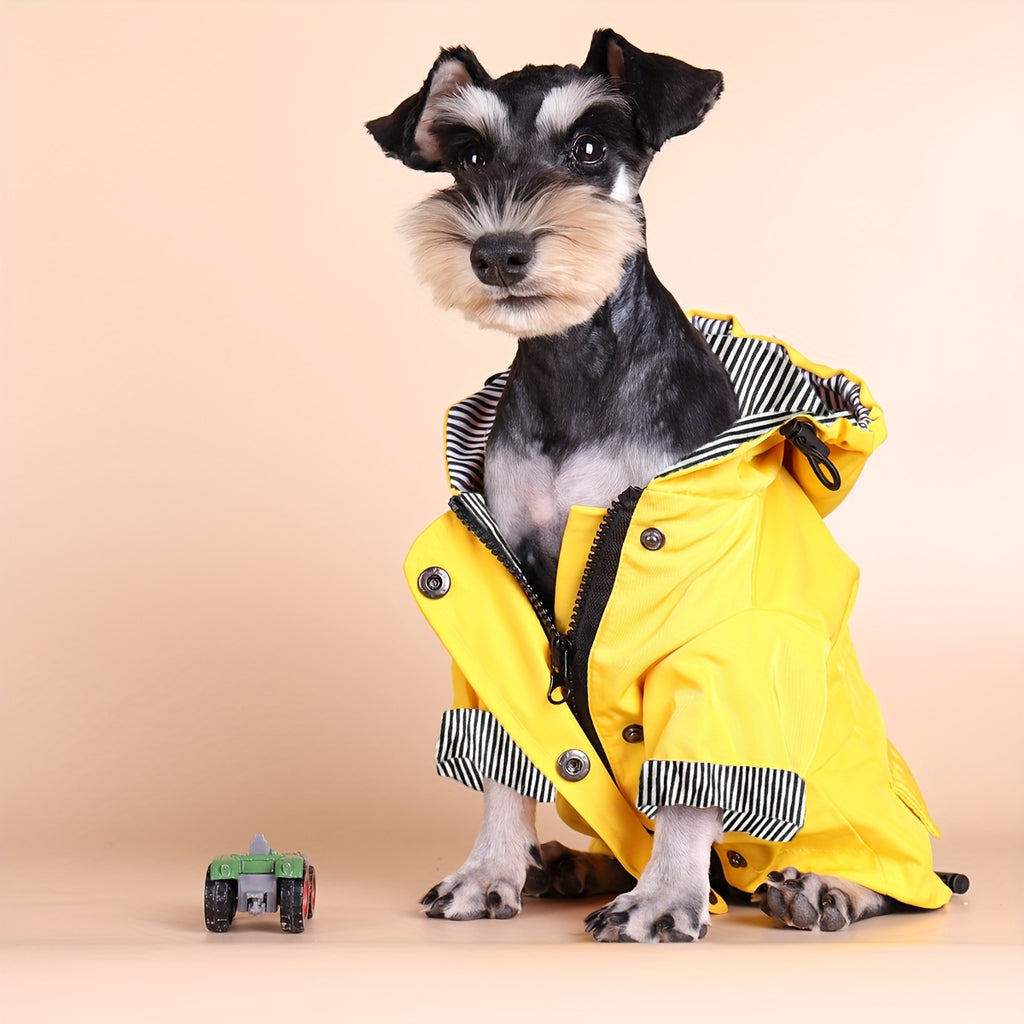 Keep Your Pet Puppy Warm & Dry With This Stylish Striped Rain Jacket! Christmas Gift